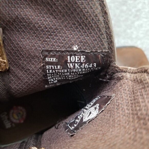 ✅Justin Pull-On Cowboy Work Boots Brown Leather Composite Square Toe Mens 10 EE - Picture 2 of 10